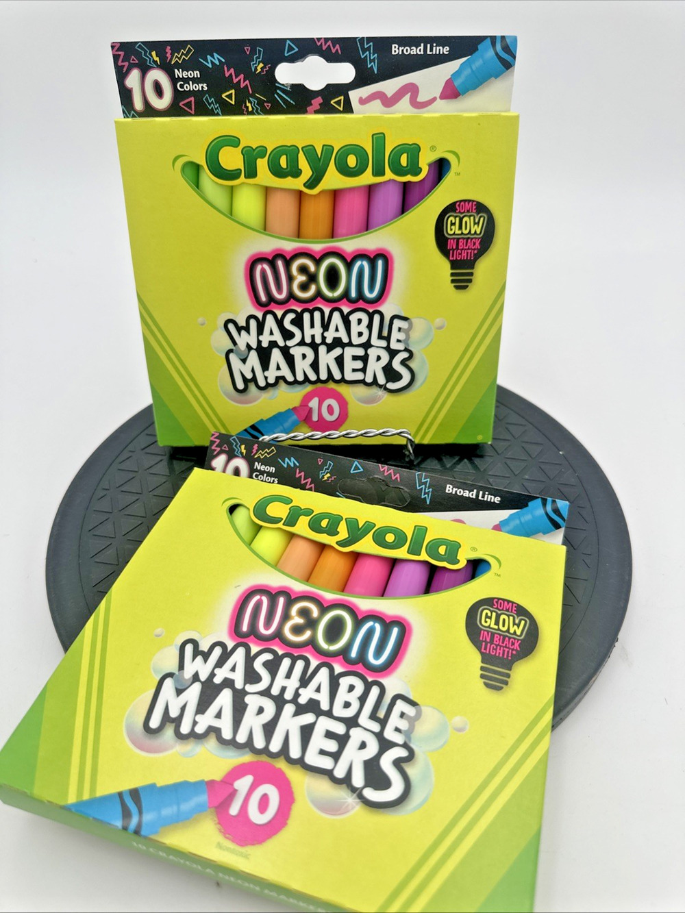 Lot Of 2 Crayola Neon Washable Markers NEW/Unused Pack Of 10 Glow In Black Light